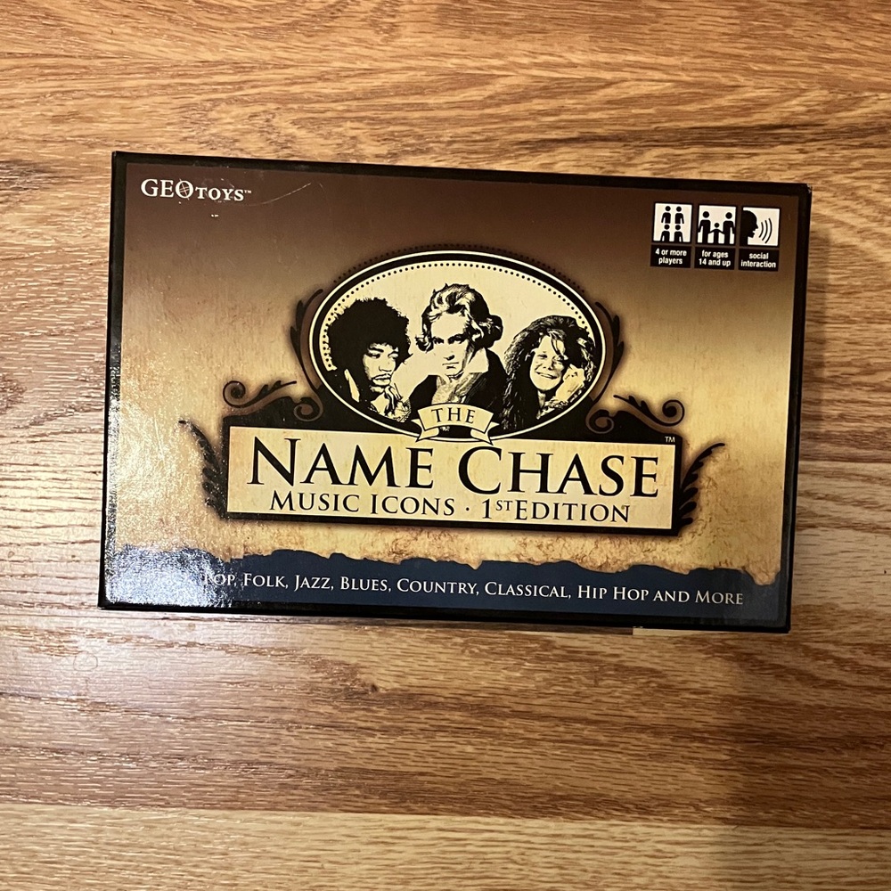 Name Chase Music Icons Card Game - Brown